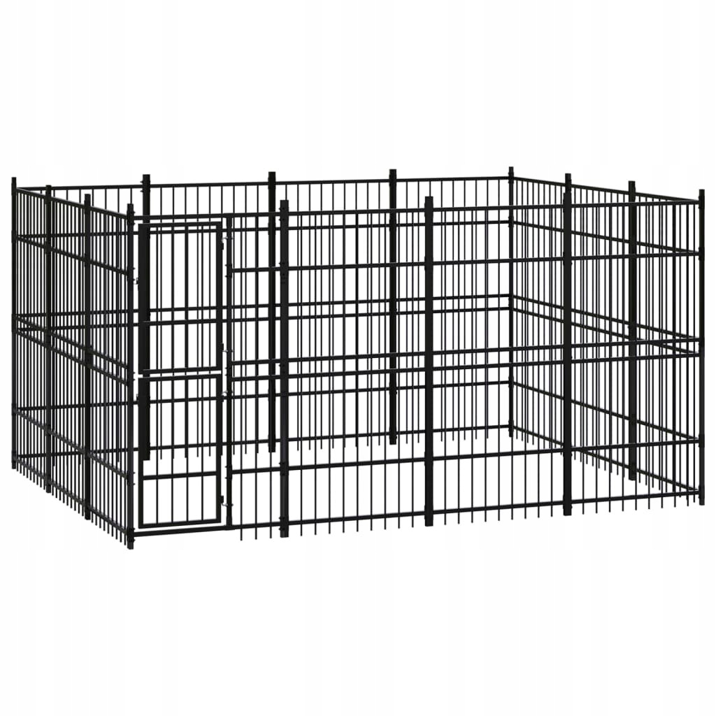 Levně VidaXL Venkovní ohrádka pro psa, ocelová, 11,06 m²
