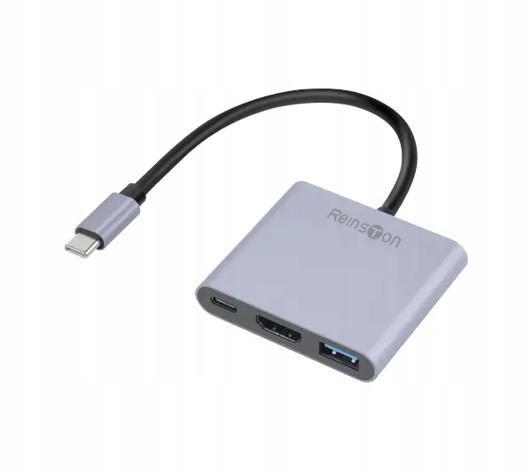 Adapter Reinston EDV015 Usb-c do Hdmi 4K 30Hz Usb-a Usb-c Pd 100W