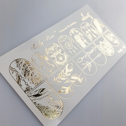 AKAR NAKLEJKI NA PAZNOKCIE LUCKY ROSE FOIL GOLD-12