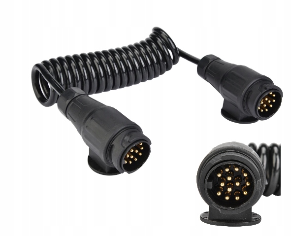 PRZEDŁUŻACZ 13 PIN PRZEDŁUŻKA KABEL SPIRALNY 50cm DŁUGOŚĆ ROBOCZA 1,8-2 m