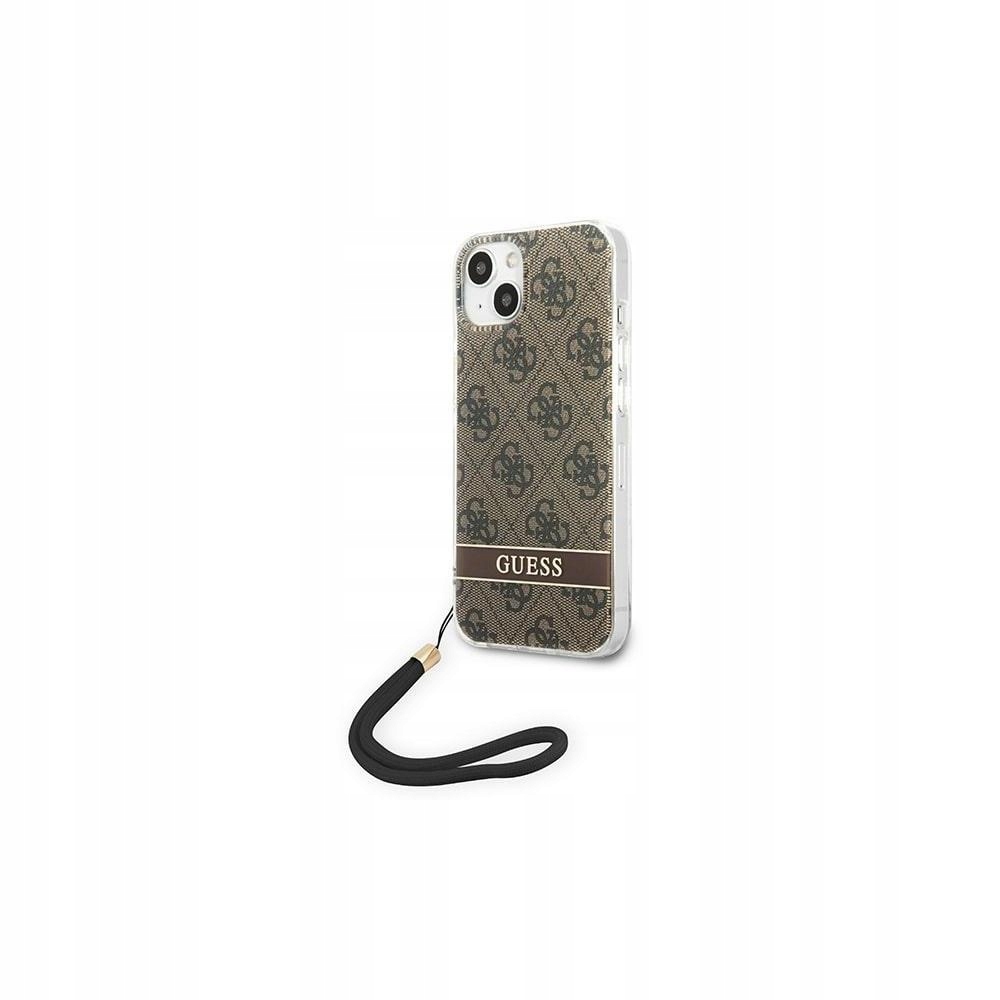 Etui Guess 4G Print Strap na iPhone 14 Plus brązowe Guess