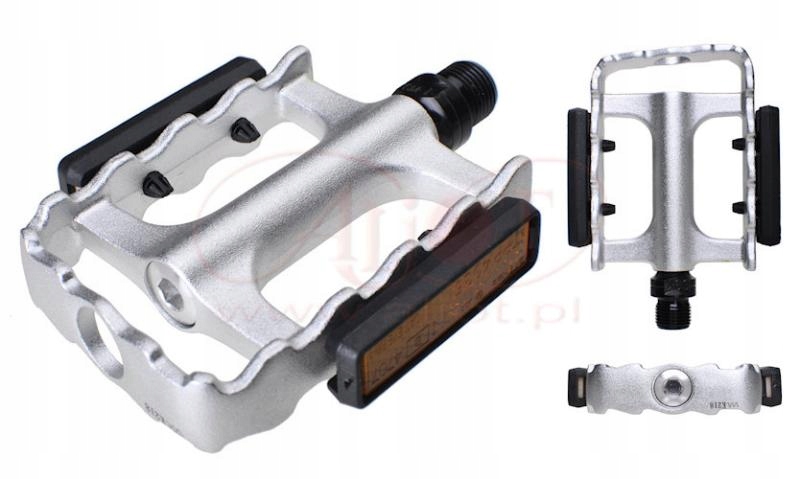 Vp Pedały Rowerowe VP-197 Aluminiowe Platformowe Srebrne Łożyska Maszynowe