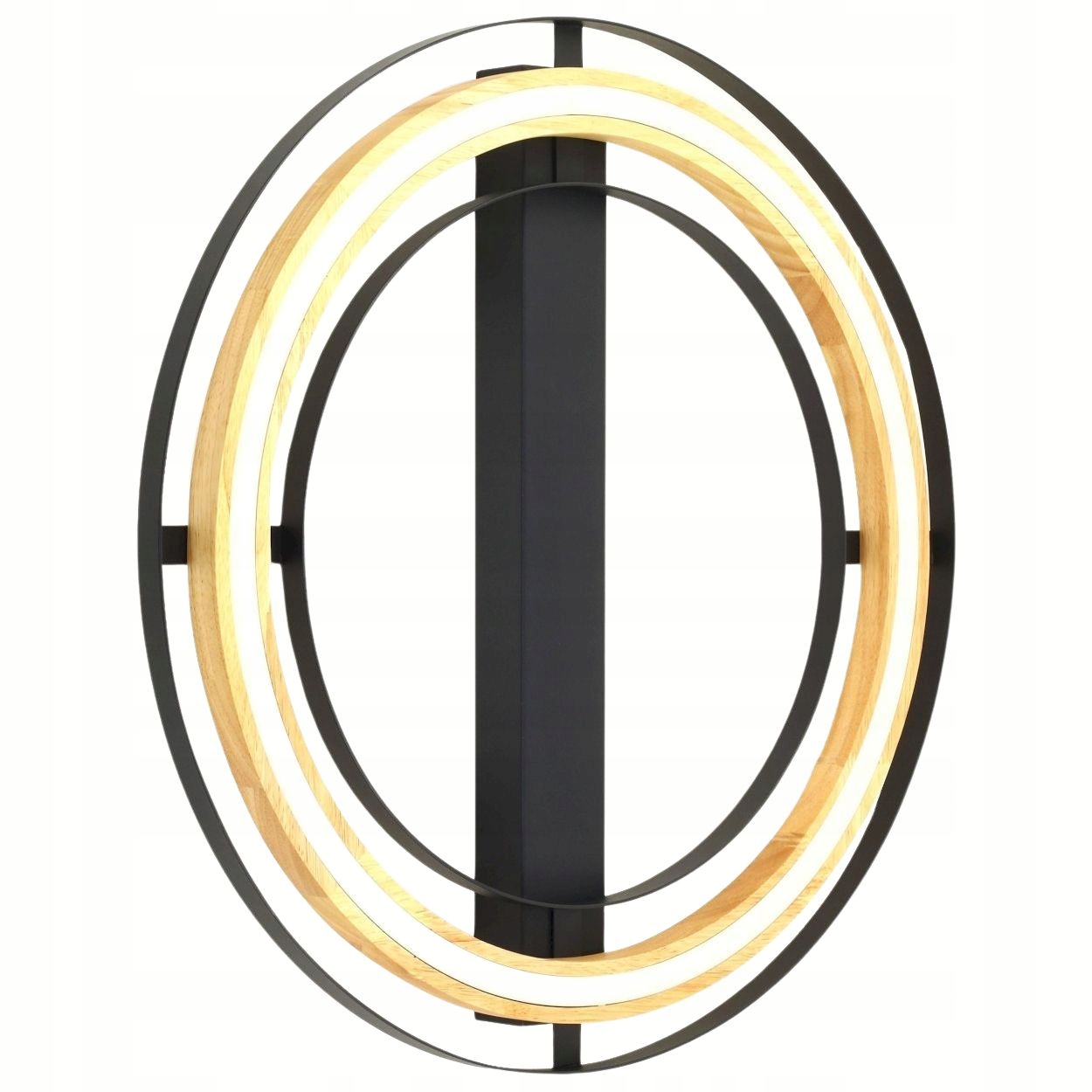 Stropná lampa Ril biela čierna dub 1xLED 25W Okrúhle Štýlové Osvetlenie