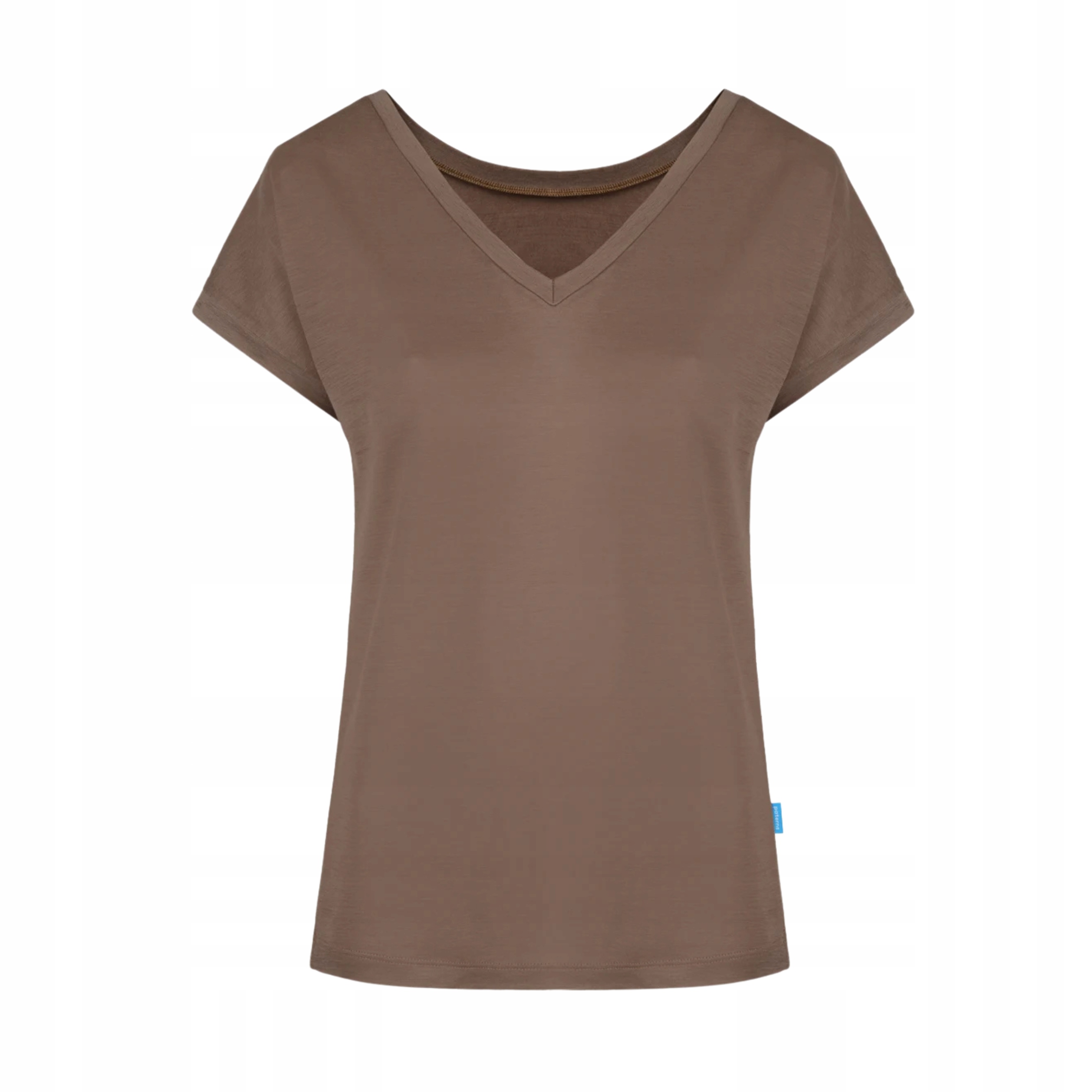 Koszulka z wełny merino 100% damska dla niej casual brązowa mocha M