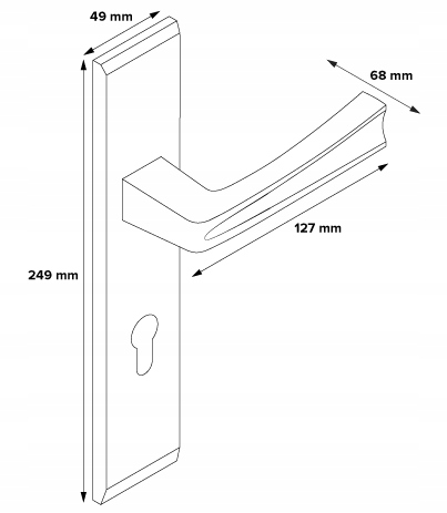 KLAMKA ZEWNĘTRZNA MAJA 72MM NA WKŁADKĘ LEWA PATYNA Kod producenta VM7PL