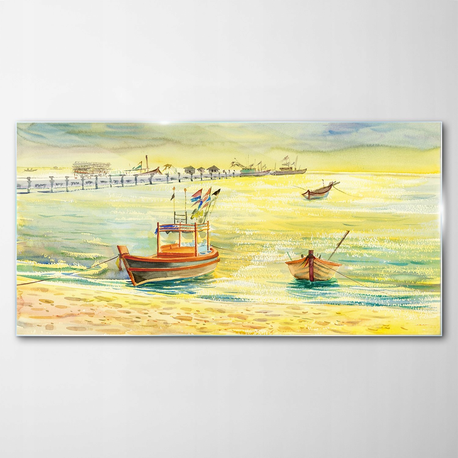 

Hartowany Obraz Szklany Plaża Zachód Słońca 140x70