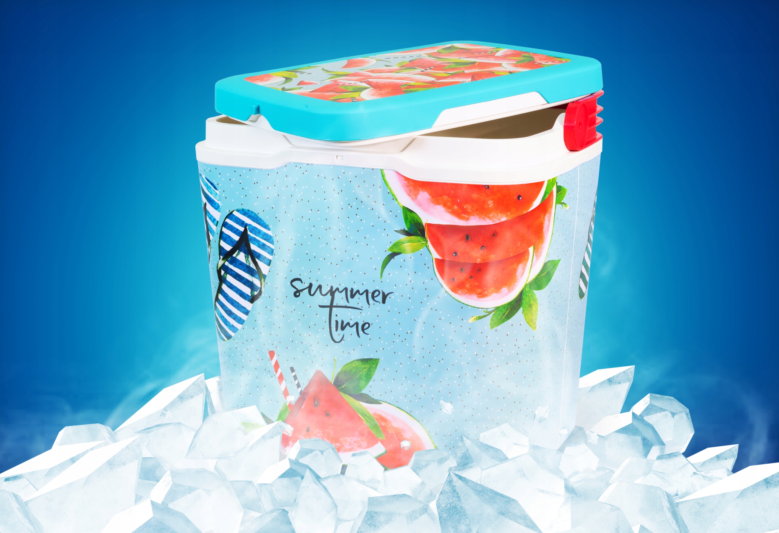 STYLOWA LODÓWKA TURYSTYCZNA PASYWNA 30L ARBUZ LATO ZIMNO TURBO CHŁODZENIE Szerokość produktu 37 cm