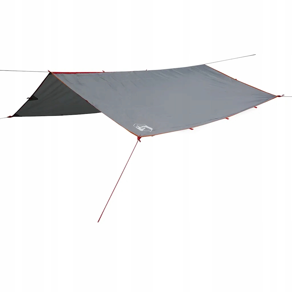 Turistický tarp z polyesteru 185T, voděodolný, 360 x 294 cm, šedo-oranžový