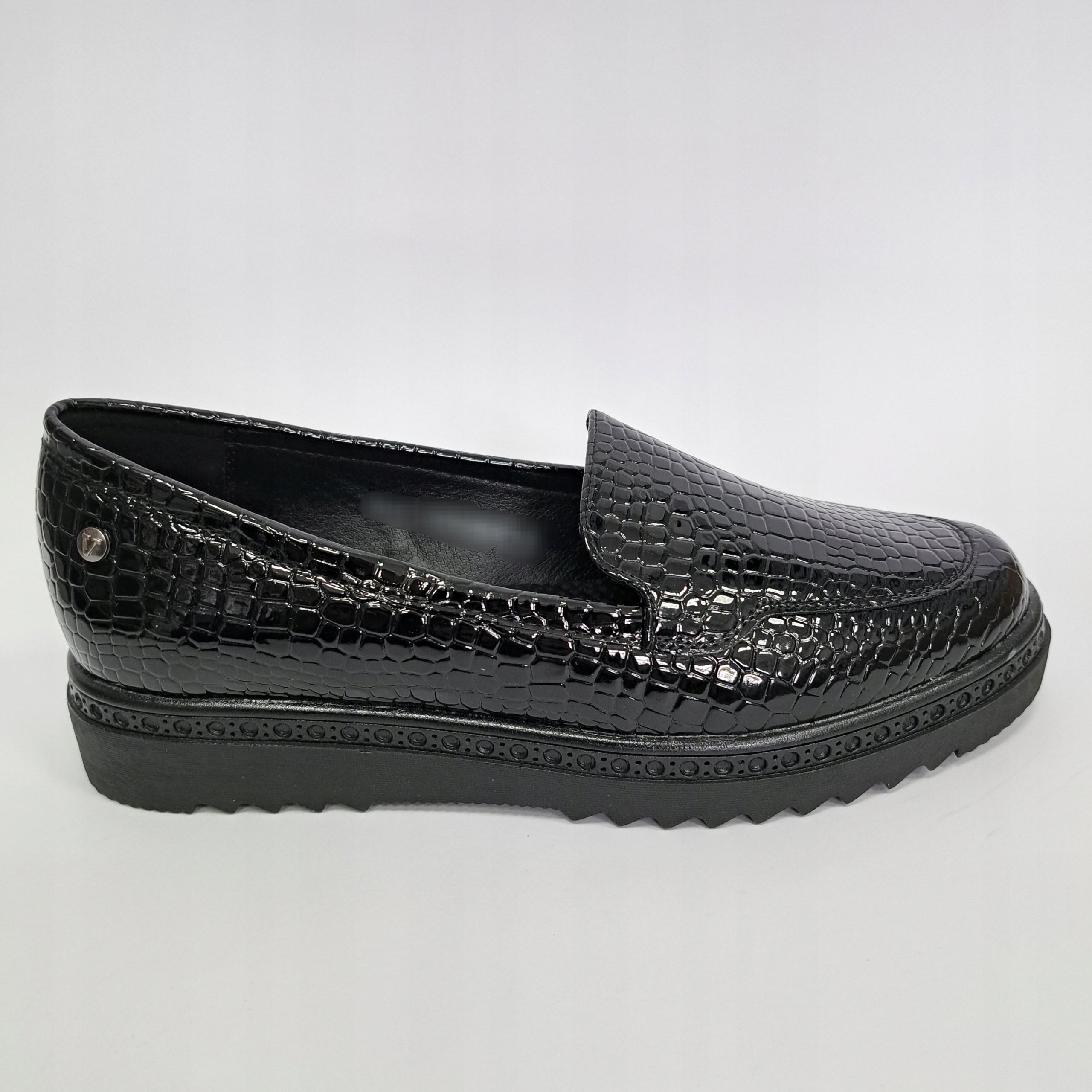 Mokasyny lakierowane krokodyl r.38