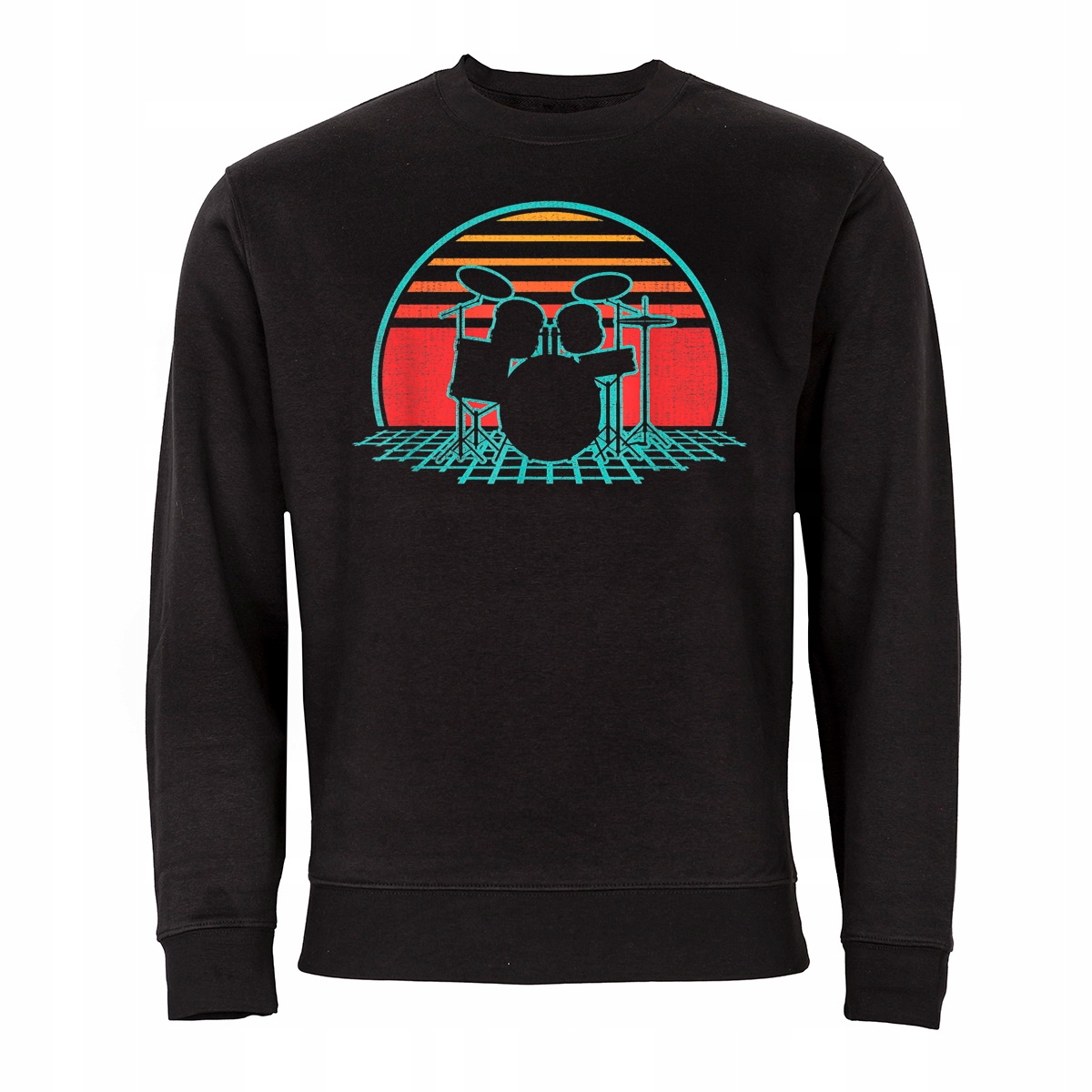 

Czarna Bluza Muzyczna Dla Muzyka Perkusja Retro