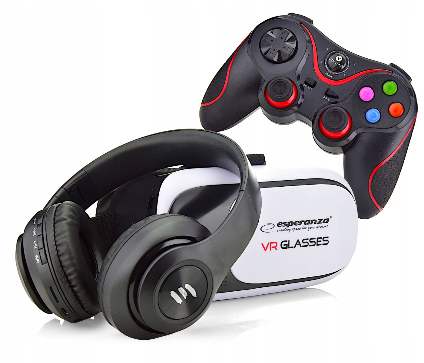 OKULARY VR + PILOT BLUETOOTH zestaw z słuchawkami