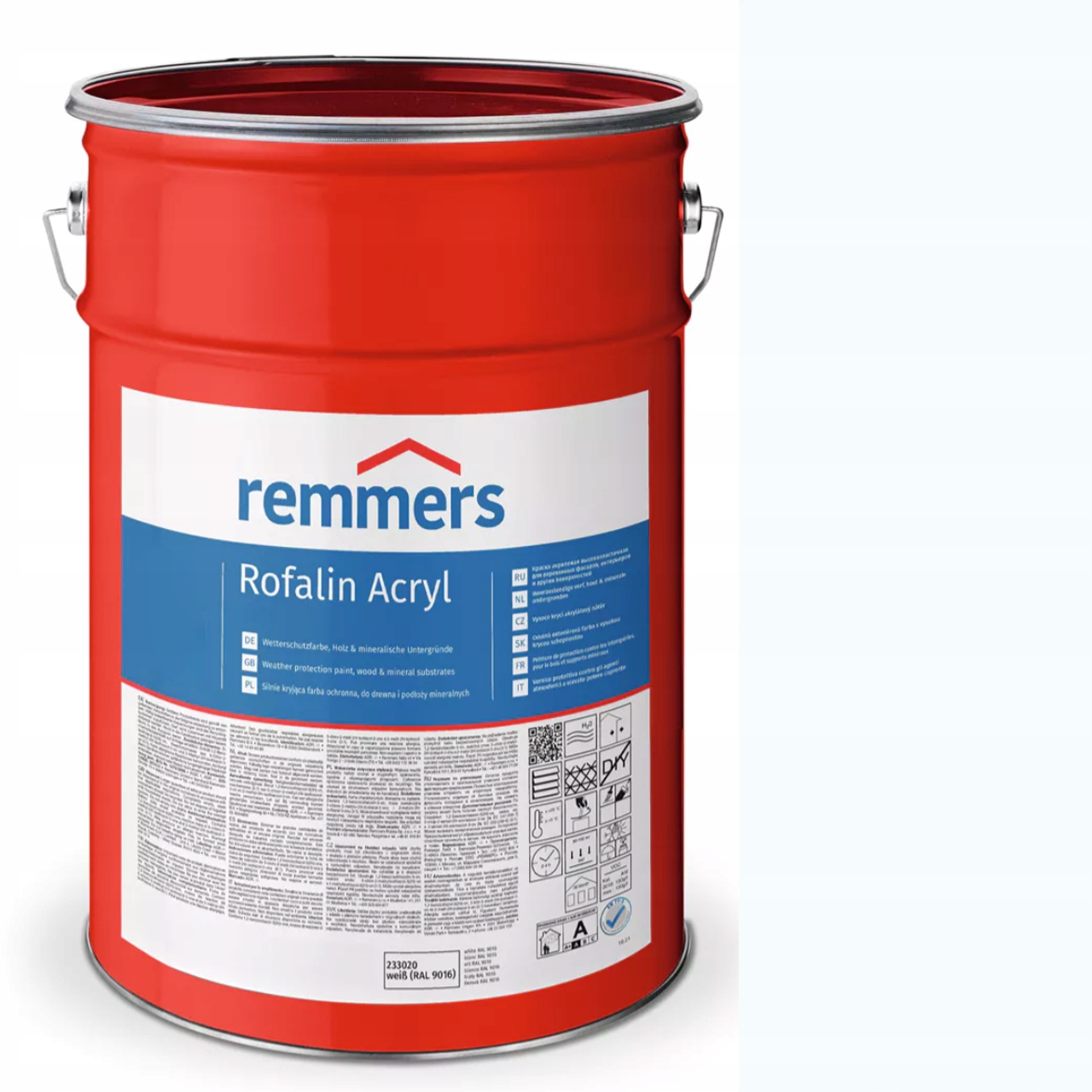Remmers Rofalin Acryl farba kryjąca Do Drewna Wodna Biały Ral 9016 2,5L
