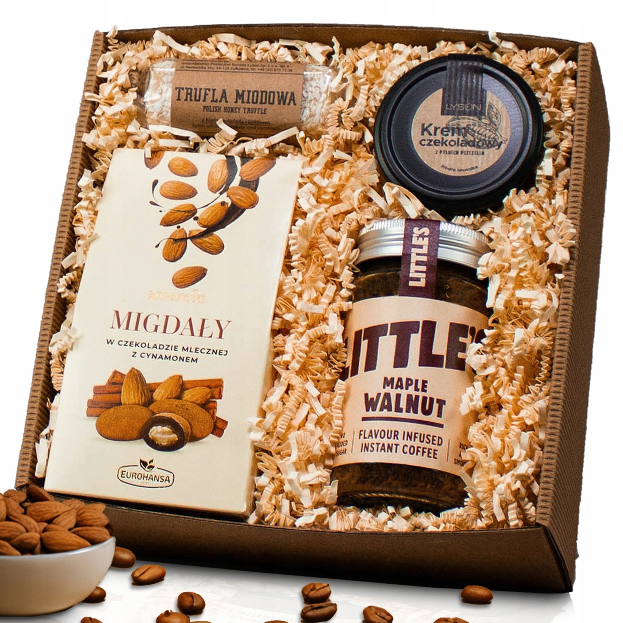Levně Dárková krabička s mašlí Dárek Little's káva krém s mandlovým lanýžem