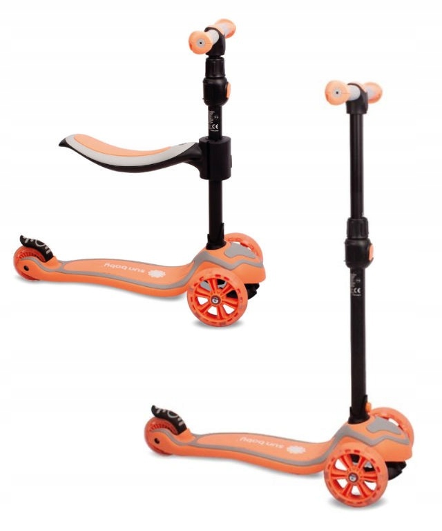 Sun Baby Flash z kołami Led 3w1 rowerek biegowy, hulajnoga i deskorolka Brz