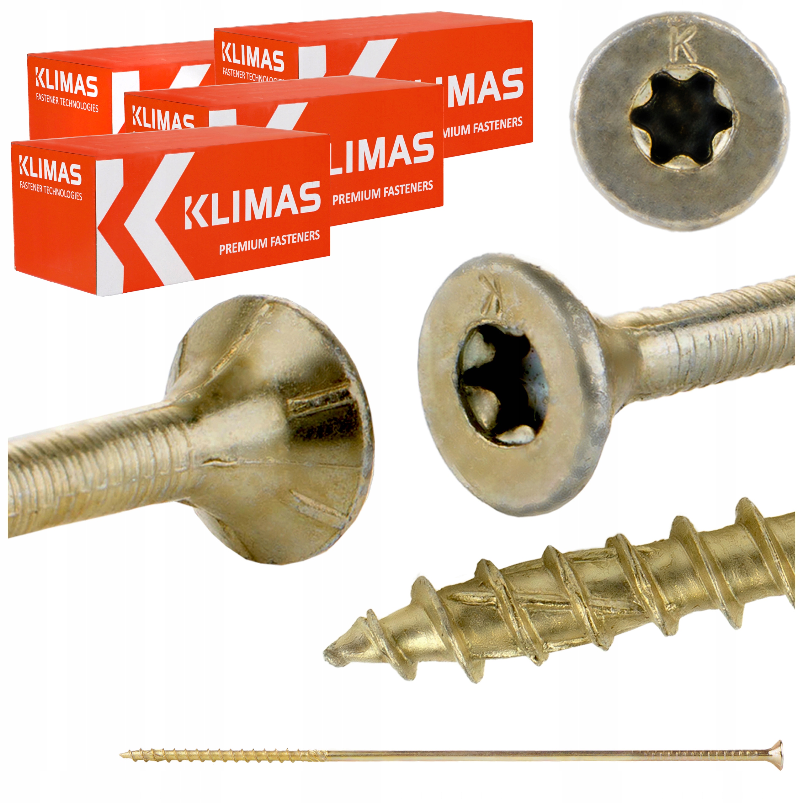 Skrutky do dreva Torx 6x260 mm 400 ks kužeľové tesárske Klimas Wkcs