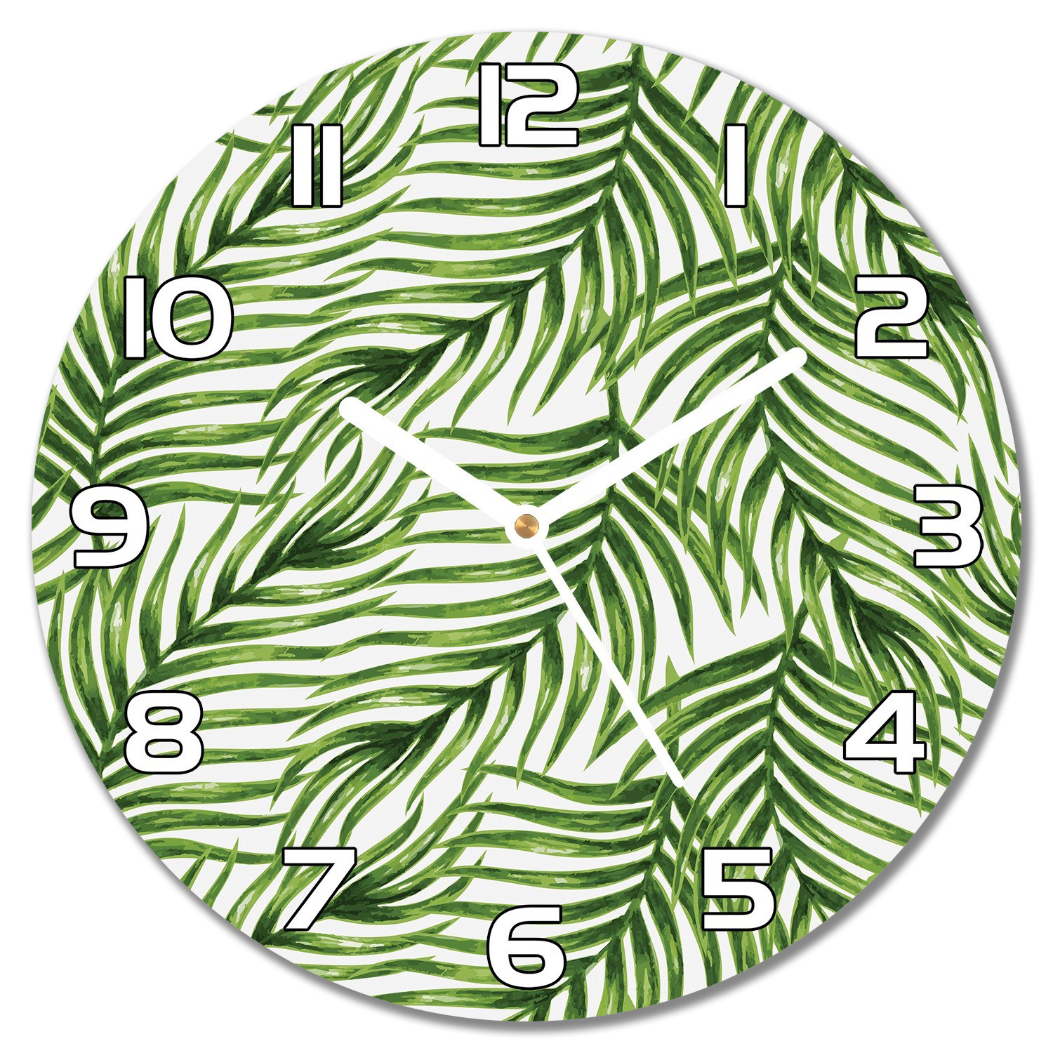 

Zegar ścienny szklany Liść zielonej palmy f30 cm