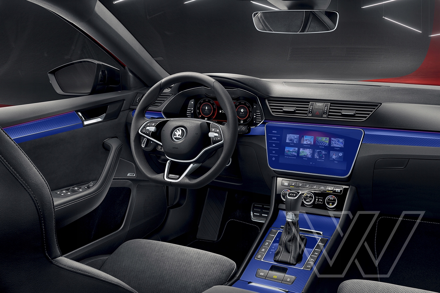 Fólie do interiéru Škoda Superb Průhledná ochrana interiéru