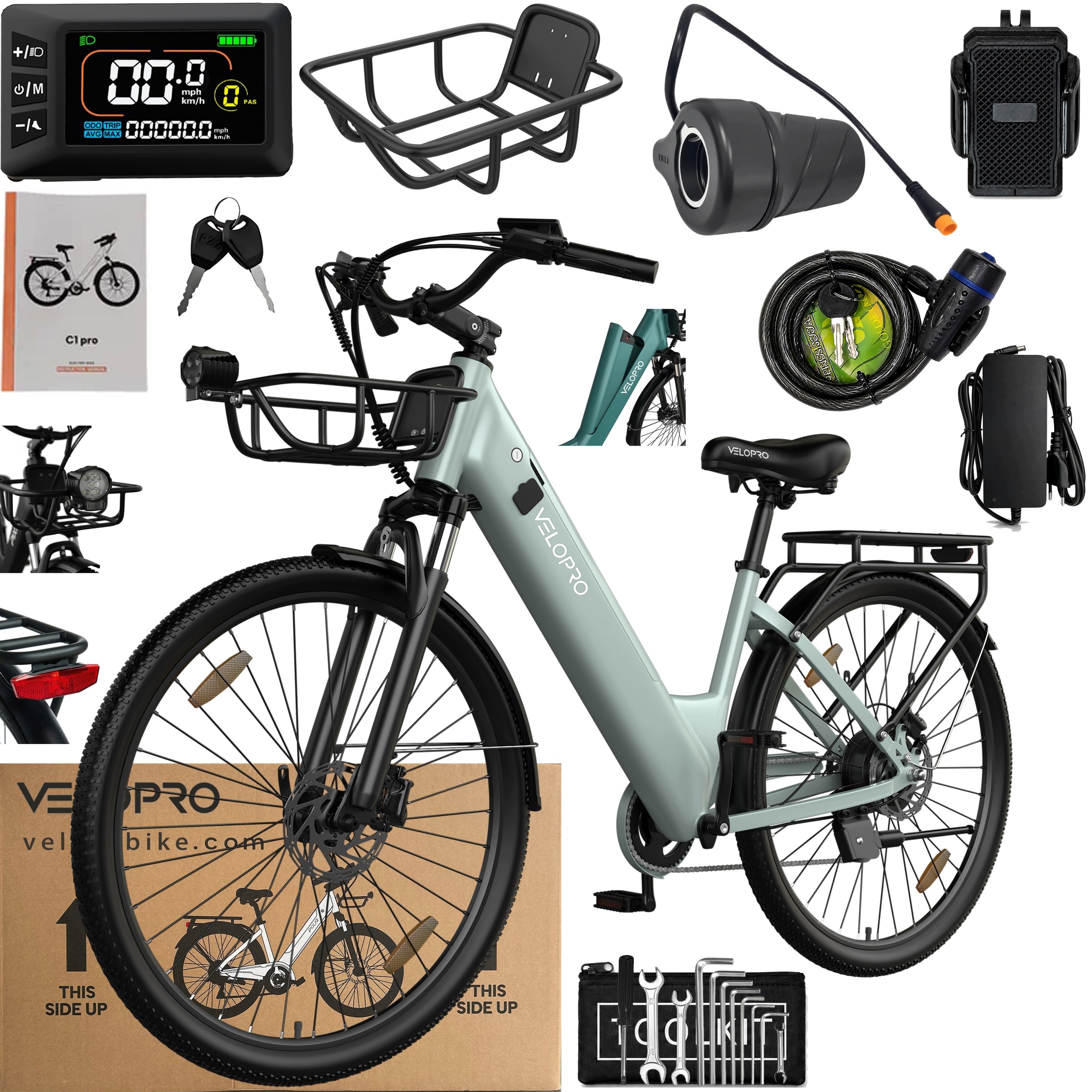 Elektrokolo Velopro C1 Pro 250W 25KM/H 36V 18Ah 150KM plynová páka