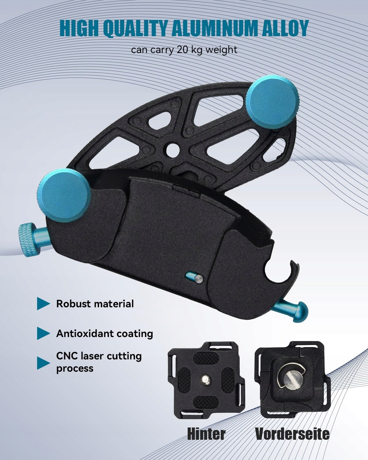 Klips Uchwyt Do Aparatu Na Plecak Aluminiowy 1 4 Cala Do GoPro GZW-Shop — miniatura 3