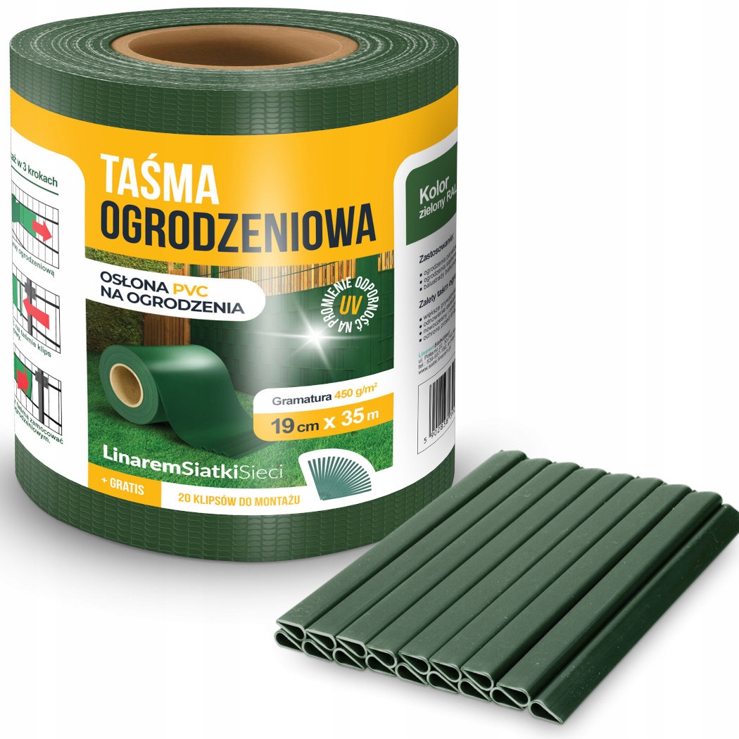

Taśma Ogrodzeniowa 19x35m Ogrodzenie Płot Zielona