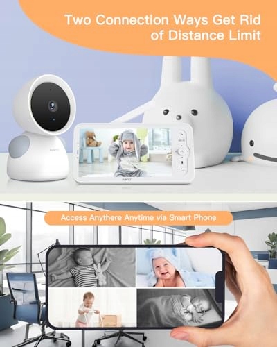 ARENTI Babyfon Kamera 2K 5 Cali WiFi PTZ 355° Czujnik Temperatury IR — miniatura 3