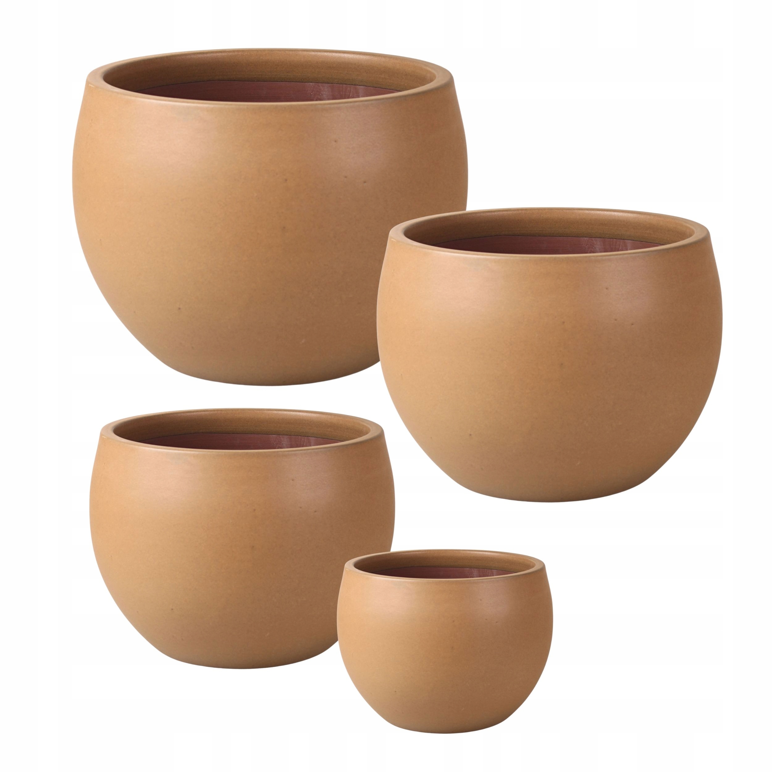 Donica ceramiczna mrozoodporna szkliwiona brązowa komplet 4szt