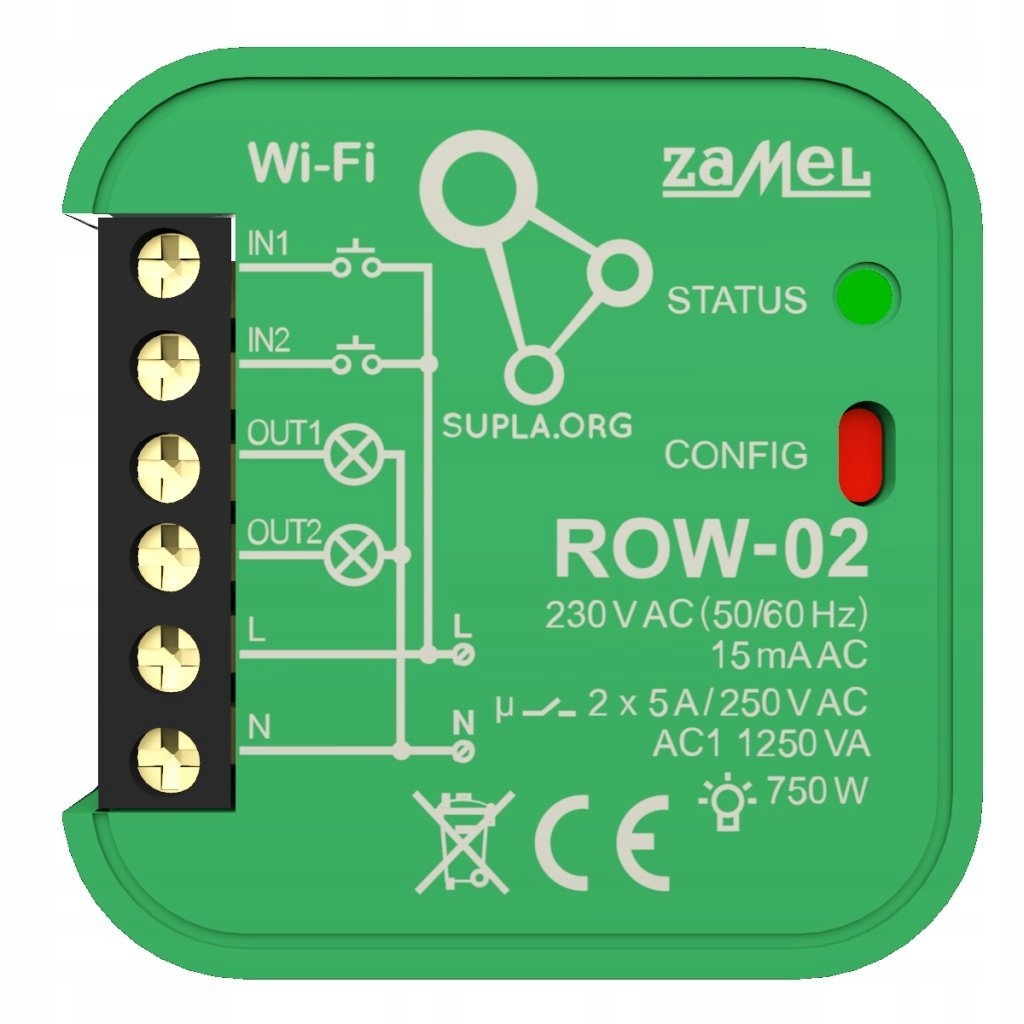 

Sterownik oświetlenia WiFi Supla Zamel ROW-02