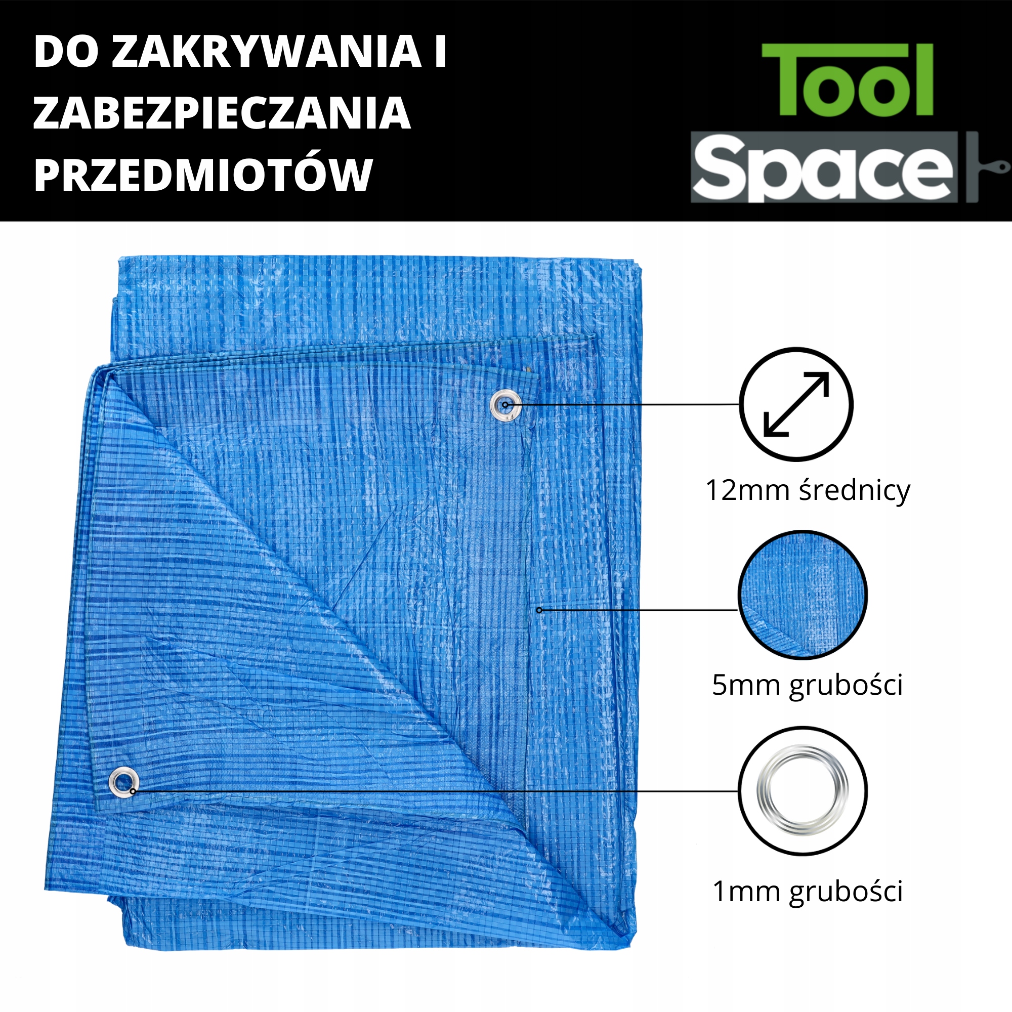 Plandeka ochronna NIEBIESKA 2m x 3m Szerokość 3 m