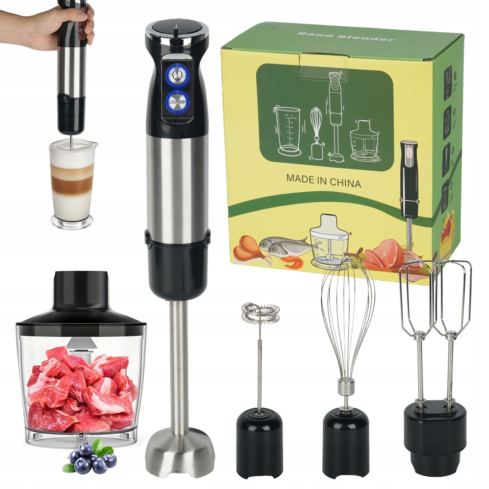 Ruční Mixér 800W 12 Rychlostí Nerezová Ocel Ergonomický
