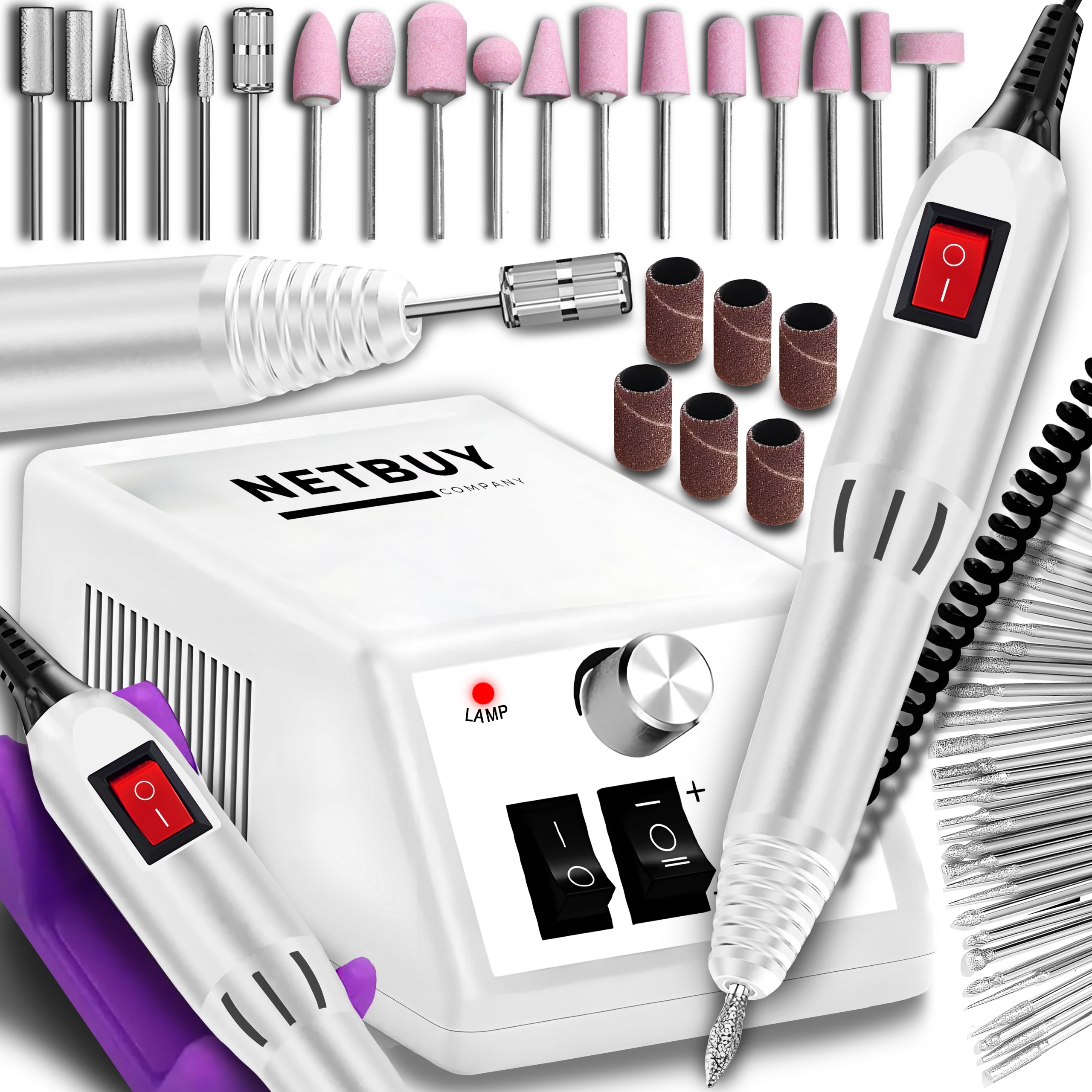 FREZARKA DO PAZNOKCI MANICURE PEDICURE PROFESJONALNA ZESTAW FREZÓW MOC 12W