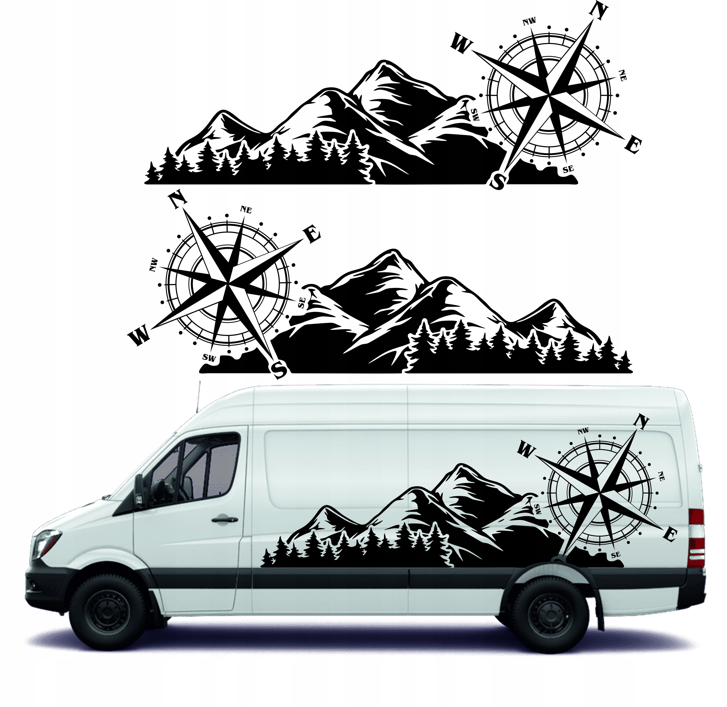 Naklejki Camper Kamper Przyczepa 250cm x 95cm