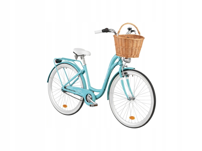 Rower miejski Indiana Moena A7B D17 28 cali damski Lazurowy Koszyk