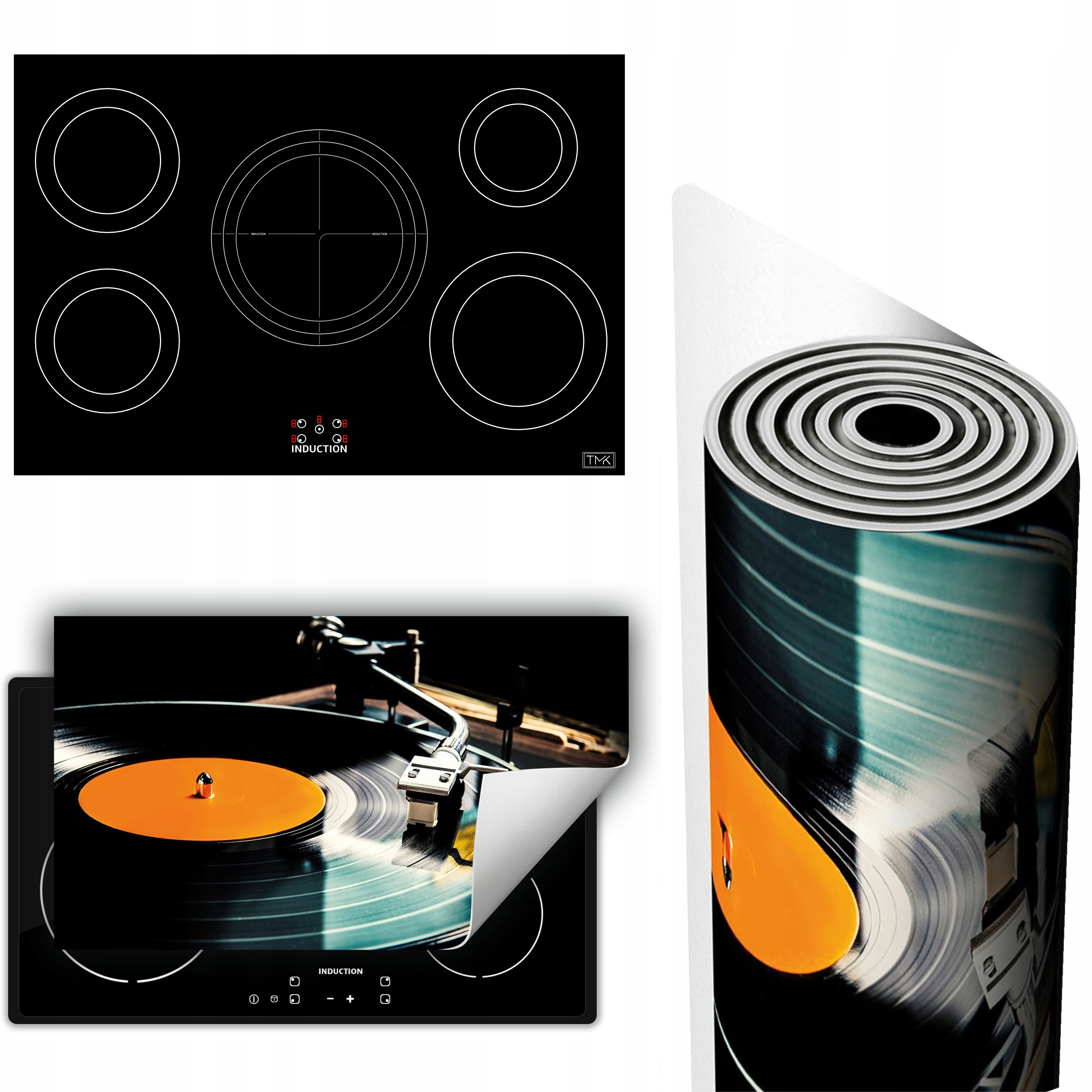 Vinylová Podložka Ochrana Kuchyňské Desky 90x52 černá vinyl