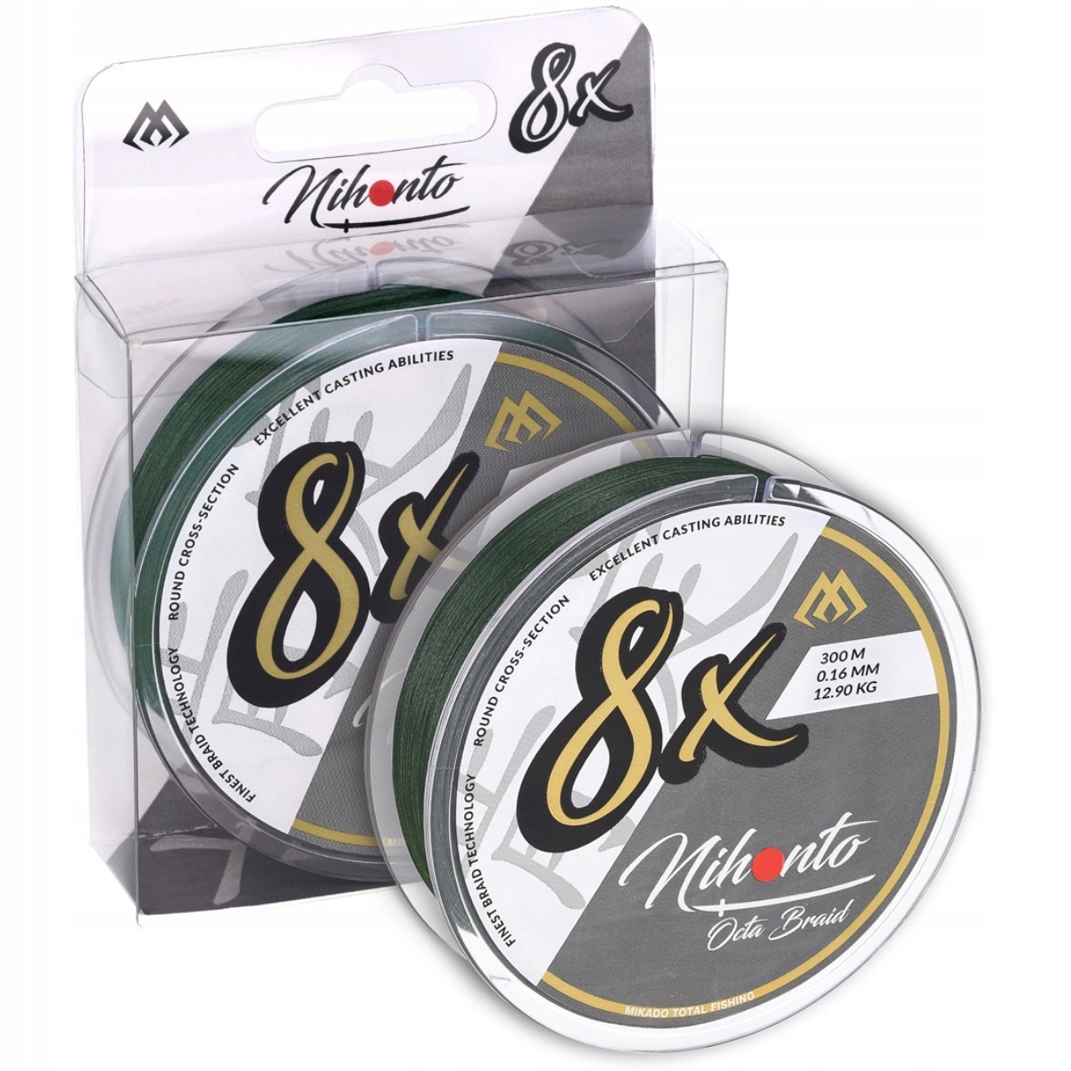 Plecionka Mocna Wytrzymała Mikado Nihonto Octa Braid 0.16mm/300m Zielona