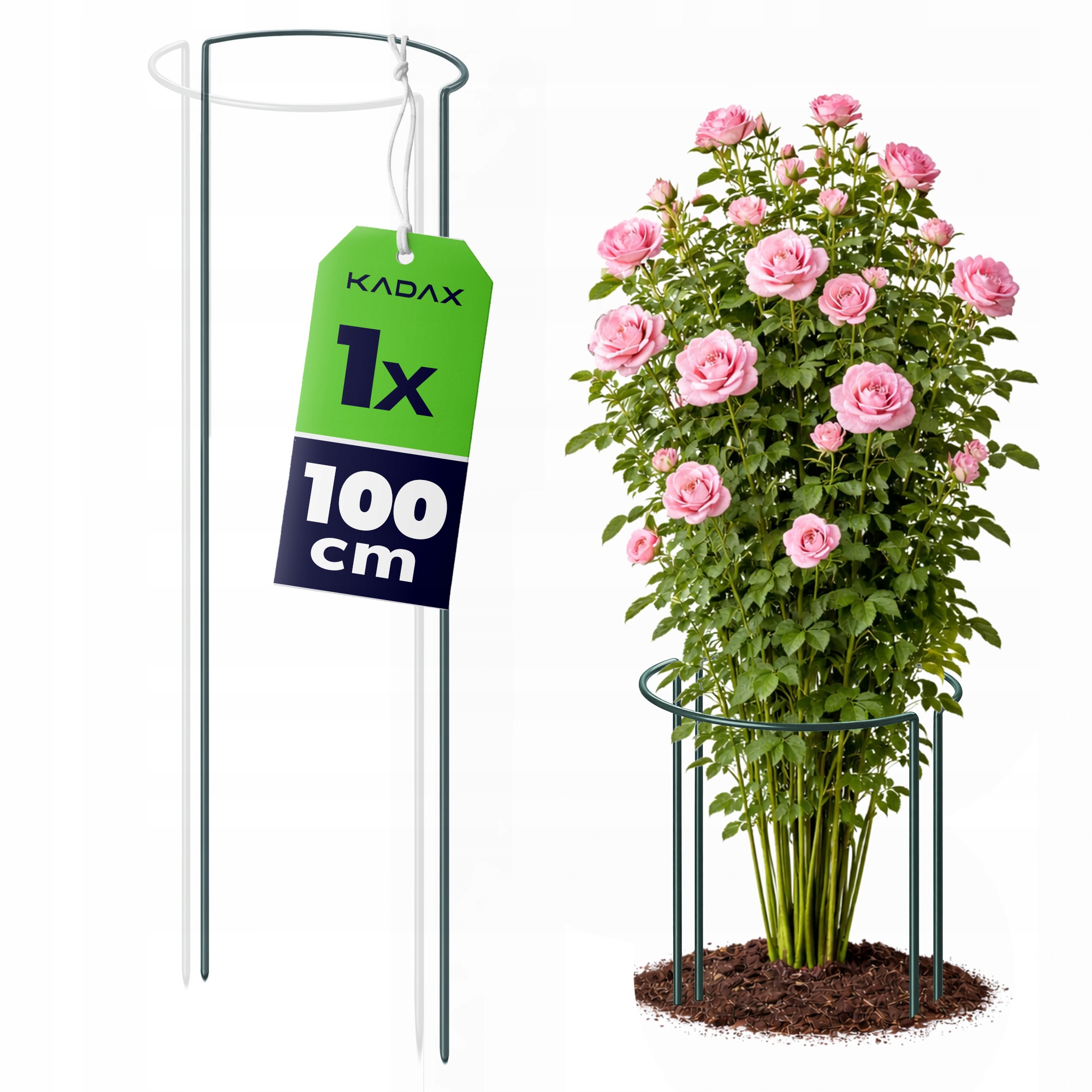 PODPORA DO ROŚLIN 100 cm HORTENSJI RÓŻ KWIATÓW METALOWA PÓŁOKRĄGŁA