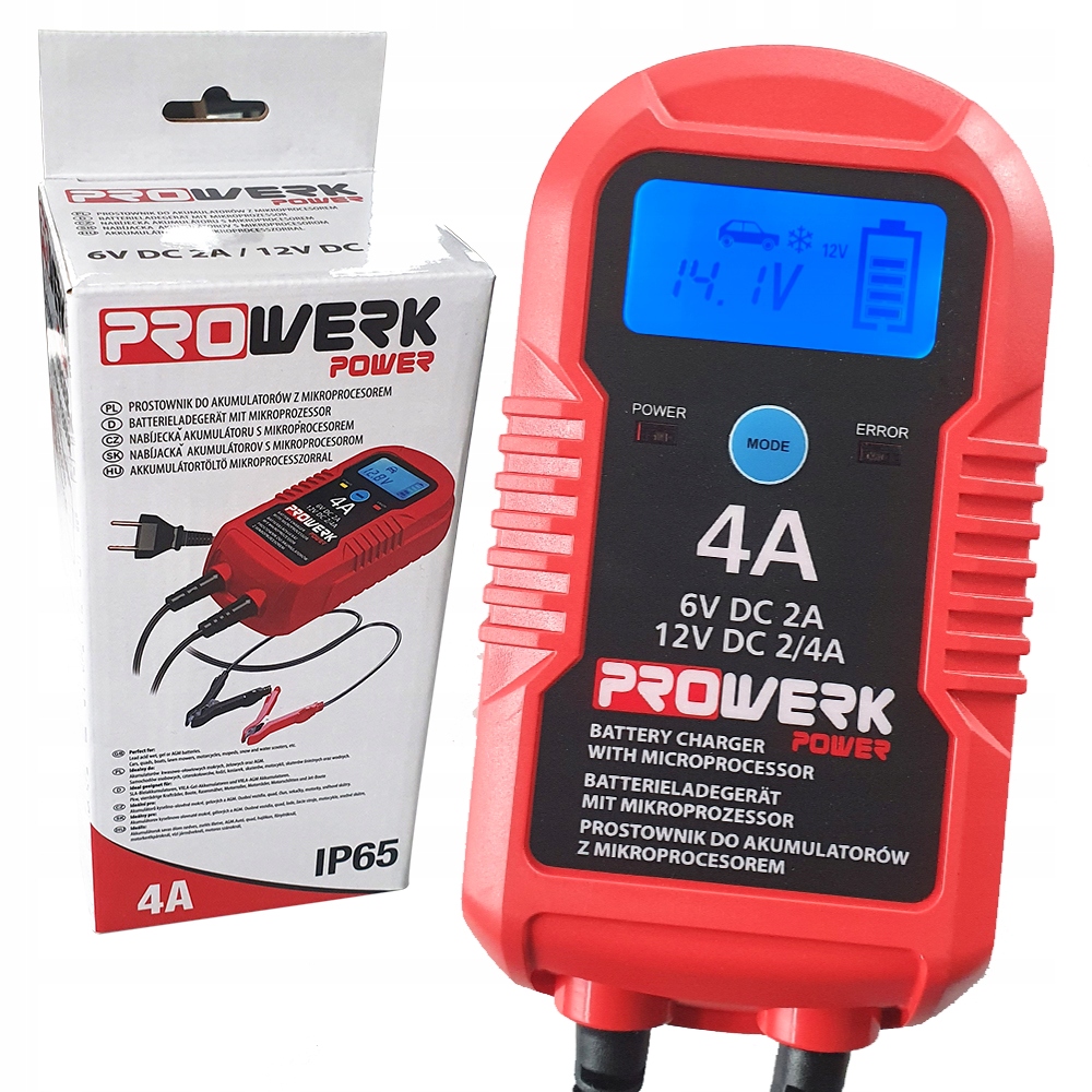 Ładowarka do akumulatorów żelowych GEL AGM 12V 4A