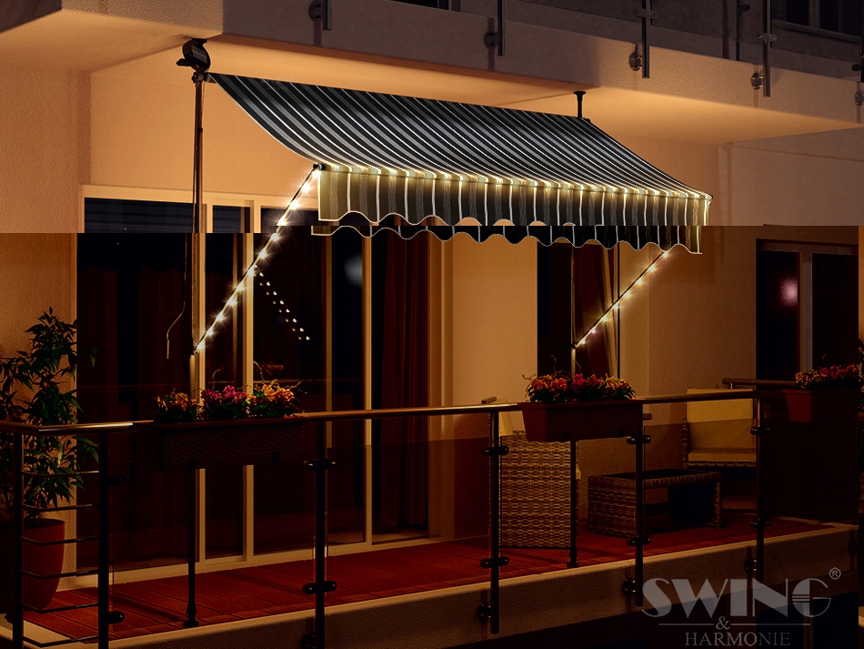 Balkónová Terasová Markíza Led 350 cm Antracitová/creme