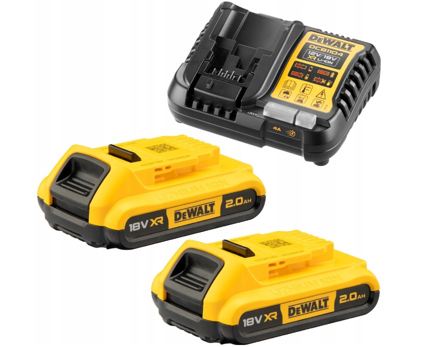 Napájecí sada DeWALT DCB1104D2 18V Xr 2x2Ah rychlonabíječka DCB1104