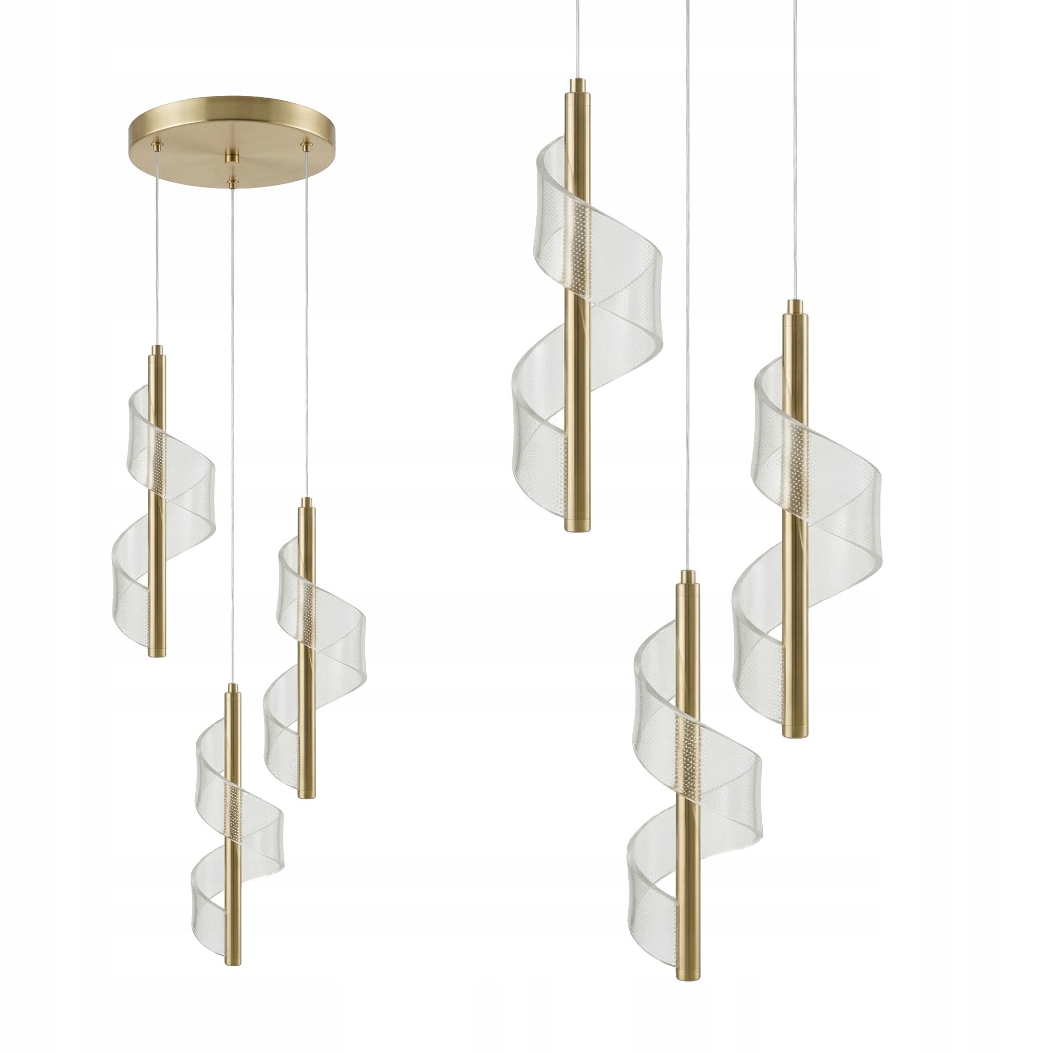 Lampa Sufitowa Wisząca Led G173-3CP Złota Glamour