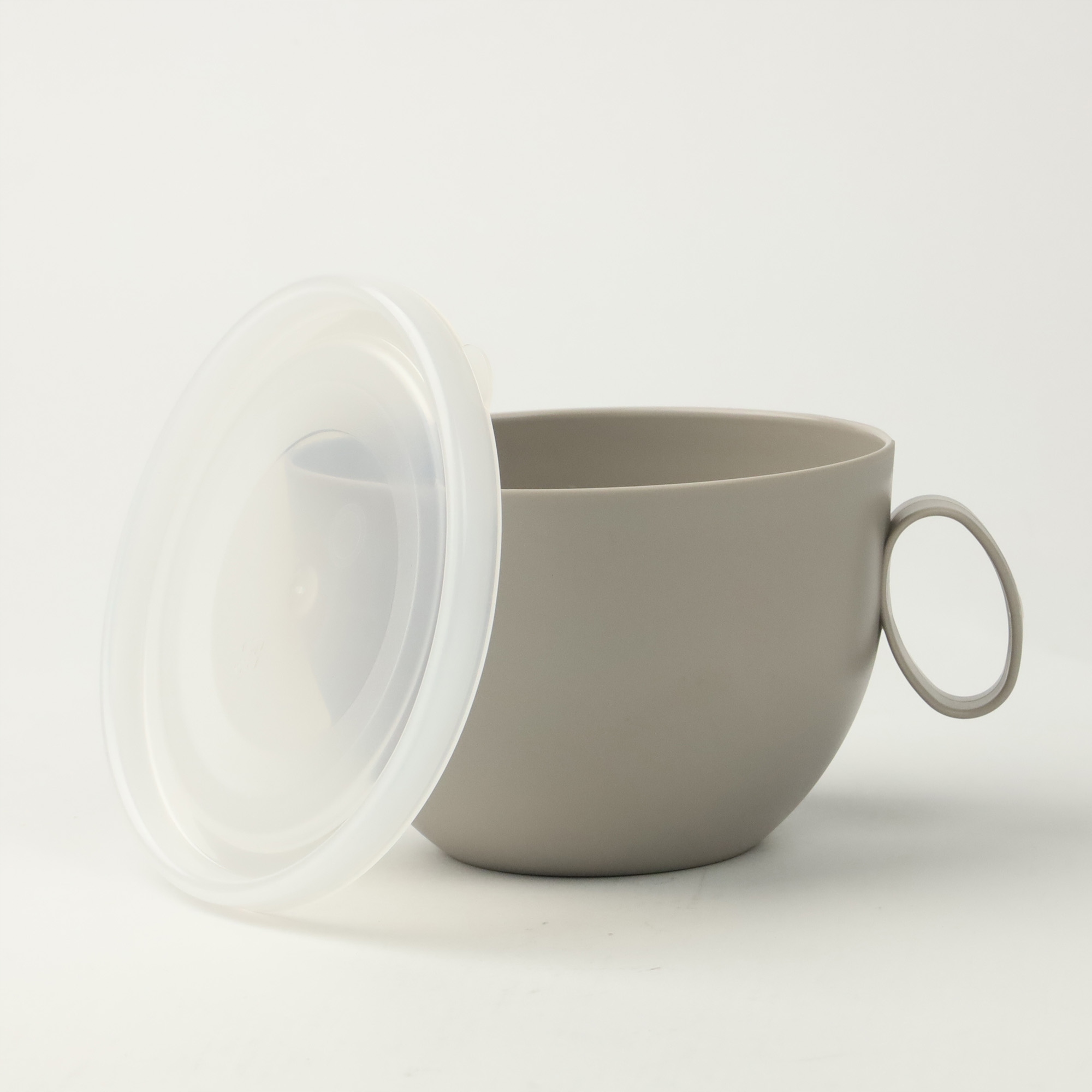 KUBEK NA JOGURT MUSLI OWSIANKĘ 500 ML POJEMNIK PLASTIKOWY Z POKRYWKĄ BEŻOWY