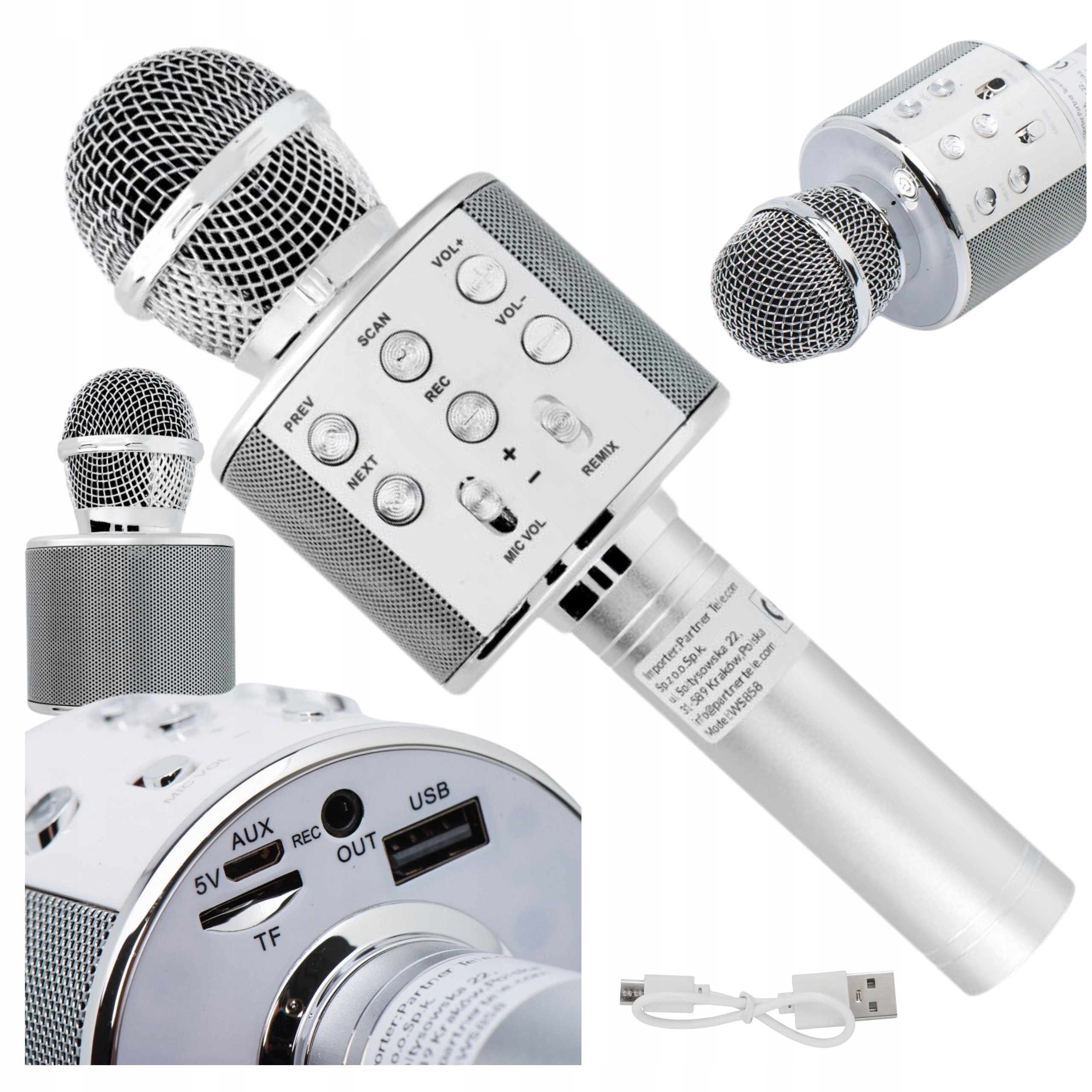 Mikrofon KARAOKE dla dzieci bezprzewodowy z głośnikiem DZIEŃ DZIECKA