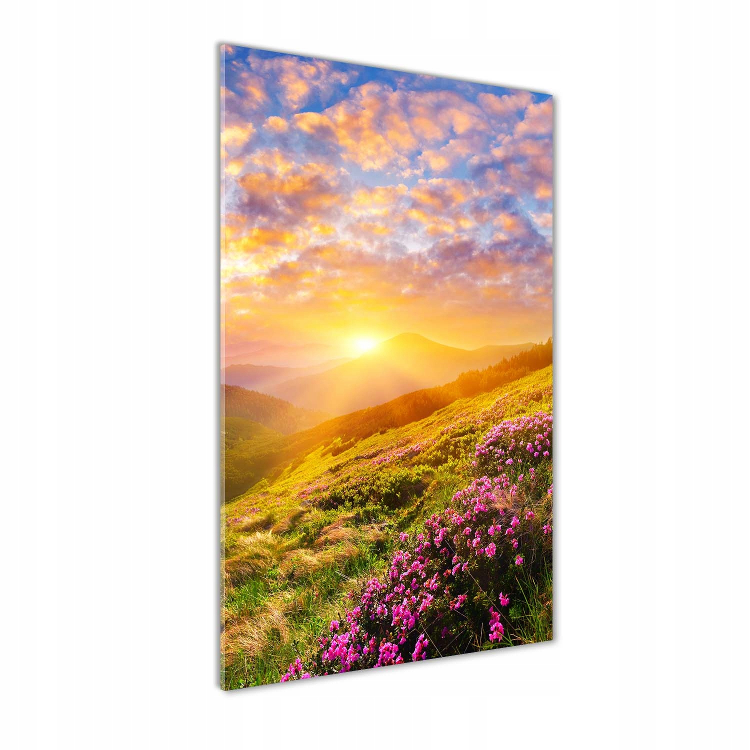 

Foto obraz na szkle Zachód słońca góry 60x120 cm