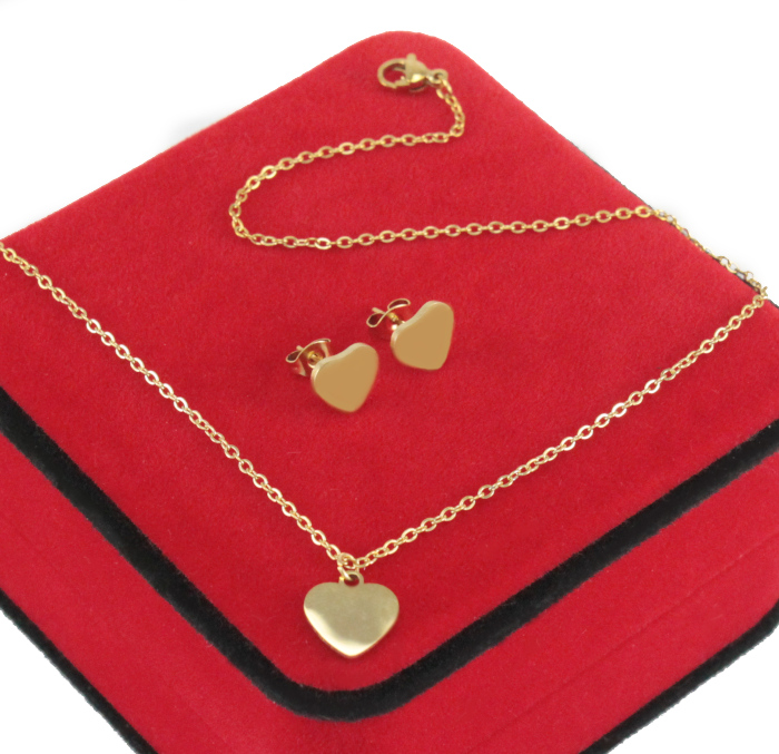 

Komplet Złoty Serca Serce Stal Chirurgiczna 316 L