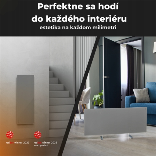 AENO GH5S Grzejnik szklany Smart 700W app+panel LED szary wtyczka EU — 18