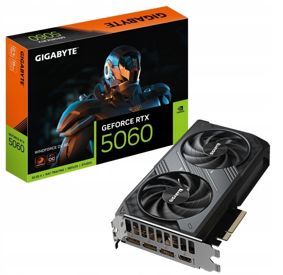 Karta Gigabyte GeForce Rtx 5060 8GB DDR7 128bit Windforce Oc 8G