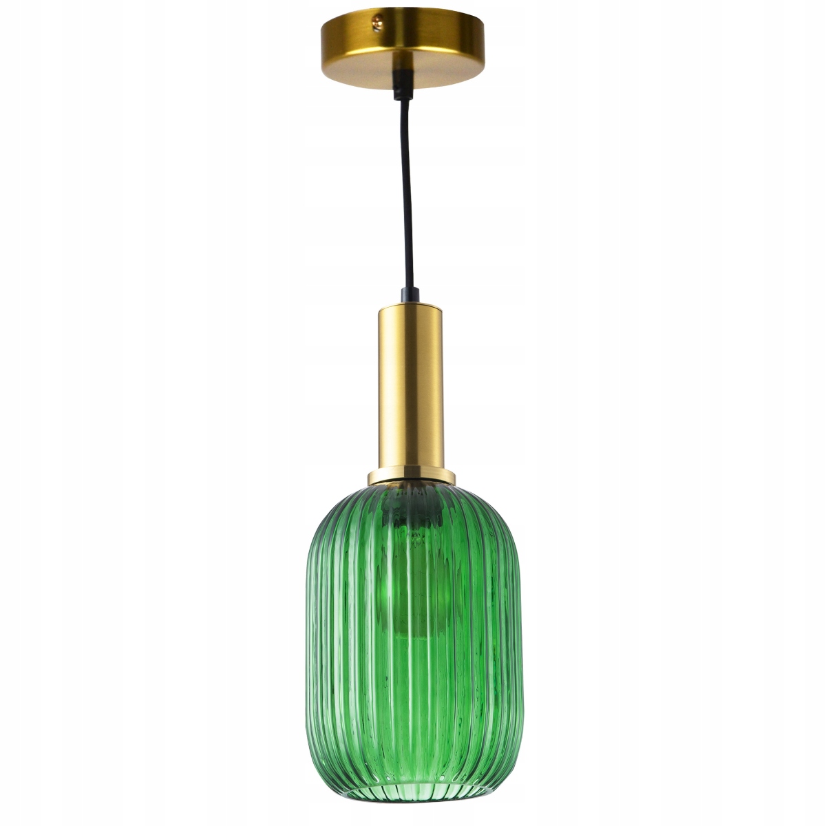 Závěsná lampa zlatá skleněná zelená, moderní stínidlo nad stůl Polux