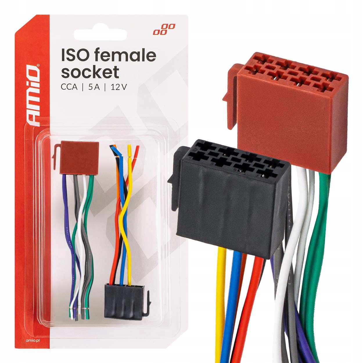 Złącze żeńskie Iso Cca 5A 12V AMIO-04444