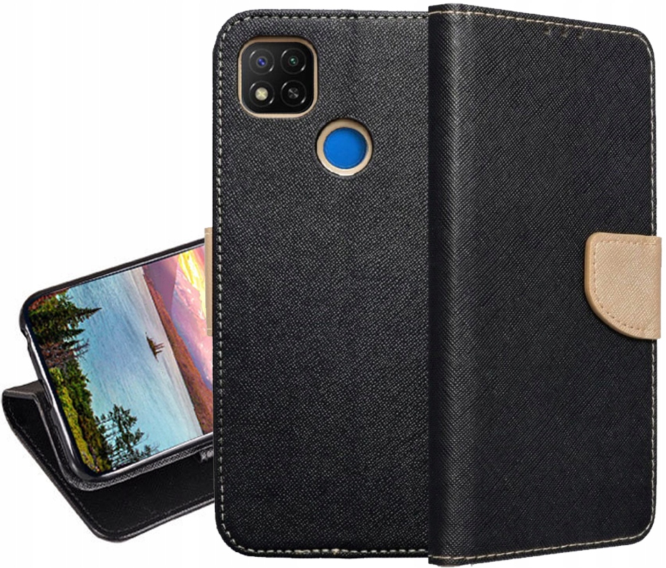 Etui magnes Fancy Portfel SZKŁO do XIAOMI REDMI 9C Dedykowany model Redmi 9C NFC
