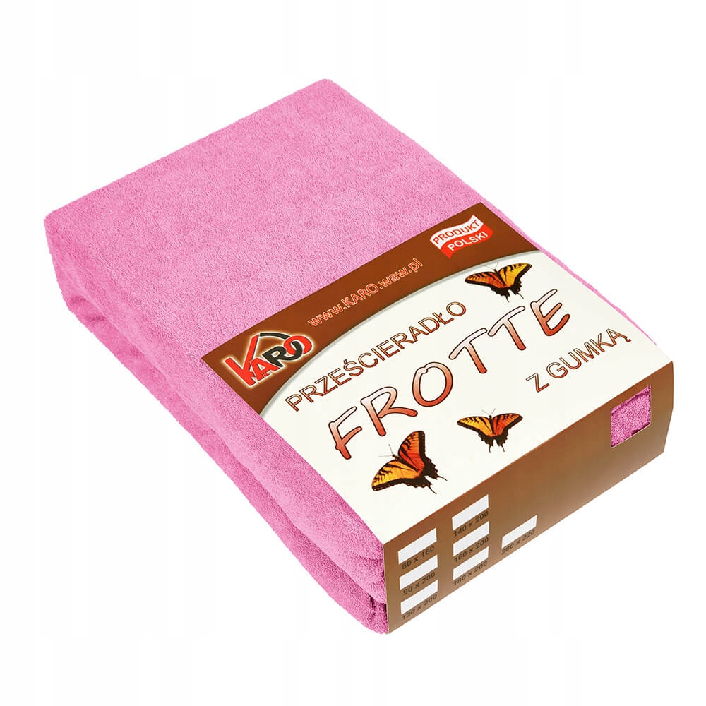 

Prześcieradło frotte z gumką 80x160 różowe 020 gr