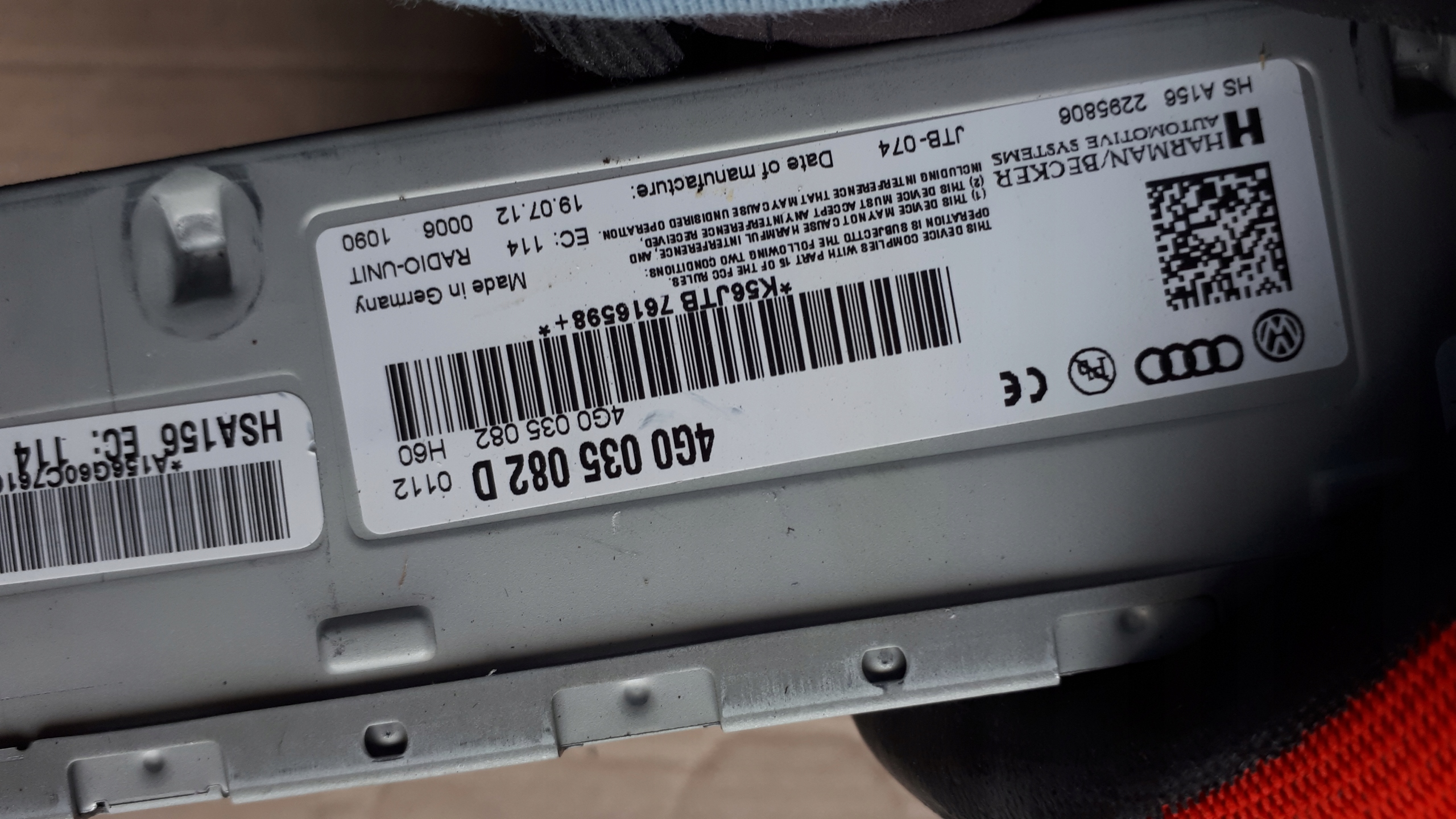 A6 C7 4G module TUNER radio 4G0035082D A7 S6